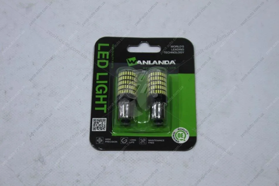 Лампа світлодіодна P21W R5W 12V BA15S (1156) 22W 3600Lm (20x54mm) (1-конт) (Yes canbus) (кратно 2) WANLANDA '11564014150SMD (фото 1)