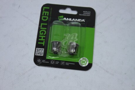 Лампа світлодіодна P21W R5W 12V BA15S (1156) 0,12W 48Lm (20x22mm) (1-конт) (No canbus) (кратно 2) WANLANDA '1156COB12SMD