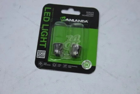 Лампа світлодіодна P21W R5W 12V BA15S (1156) 0,12W 48Lm (20x22mm) (1-конт) (No canbus) (кратно 2) WANLANDA '1156COB12SMD