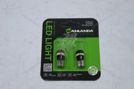Лампа світлодіодна T10 12V 1,68W 900Lm (12x24mm)(No canbus) (кратно 2) WANLANDA 'T10301421A