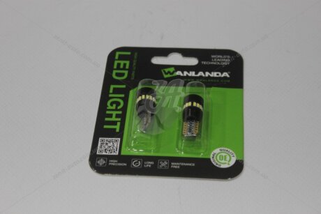 Лампа світлодіодна T10 12V 1,68W 900Lm (12x26mm)(No canbus) (кратно 2) 24B WANLANDA 'T10301424B