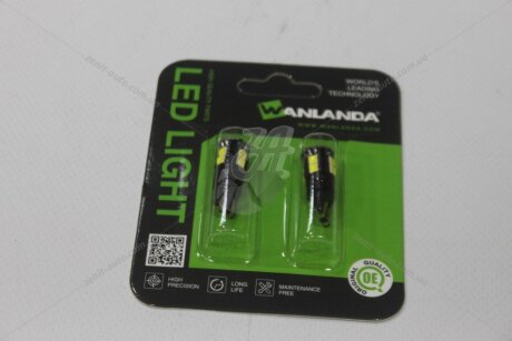 Лампа світлодіодна T10 12V 1,9W (9x28mm)(Yes canbus) (кратно 2) WANLANDA 'T103030103DA