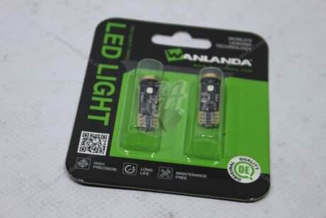 Лампа світлодіодна T10 12-24V 2,5W 300Lm (22,5x9mm)(Yes canbus) (кратно 2) WANLANDA 'T1038383