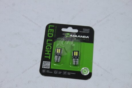 Лампа світлодіодна T10 12V 1,7W 1200Lm (11x25mm)(No canbus) (кратно 2) WANLANDA 'T1070207