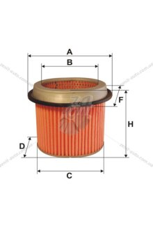 Фільтр повітряний Hyundai Sonata II-III, Kia Joice, Mitshubishi Colt III (A=203 B=135 C=174 D=149 F=185 H=172) WIX WIX FILTERS WA6108