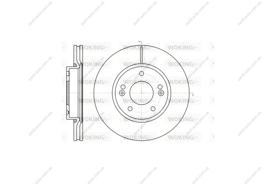 Диск гальмівний передній (кратно 2) (вир-во Remsa) Hyundai Tucson I, i30, Kia Sportage, Ceed 08>12, Soul, Venga WOKING D61208.10 (фото 1)