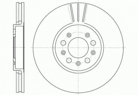 Диск тормозной VAG Fabia I II Octavia I Rapid Roomster / перед (кратно 2 шт.) WOKING D6544.10 (фото 1)