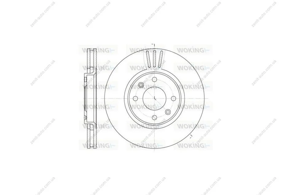 Диск тормозной передний (кратно 2) (пр-во Remsa) PSA Berlingo Partner II 08> / C4 I II / 207 207+ / 307 308 / 2008 3008 WOKING D6604.10 (фото 1)