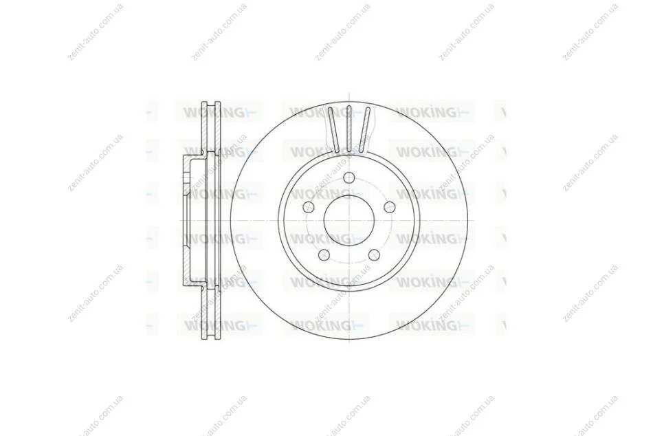 Диск тормозной передний (кратно 2) (пр-во Remsa) Ford Mondeo III WOKING D6607.10 (фото 1)