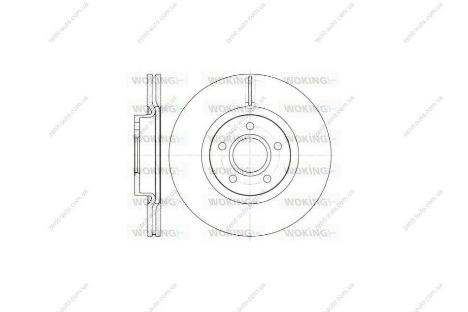 Диск гальмівний передній (кратно 2) (вир-во Remsa) Ford Kuga I II / Focus II III / Connect II / RR Evogue (D6711.10) WOKING 'D6711.10 (фото 1)