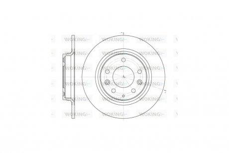 Диск гальмівний задній (кратно 2) (вир-во Remsa) Mazda 6 I II / 626 / 323 WOKING D6881.00 (фото 1)