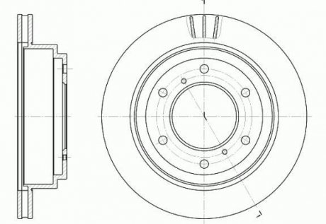 Диск тормозной задний (кратно 2) (Remsa) Mitsubishi Pajero III IV (D6955.10) WOKING 'D6955.10 (фото 1)
