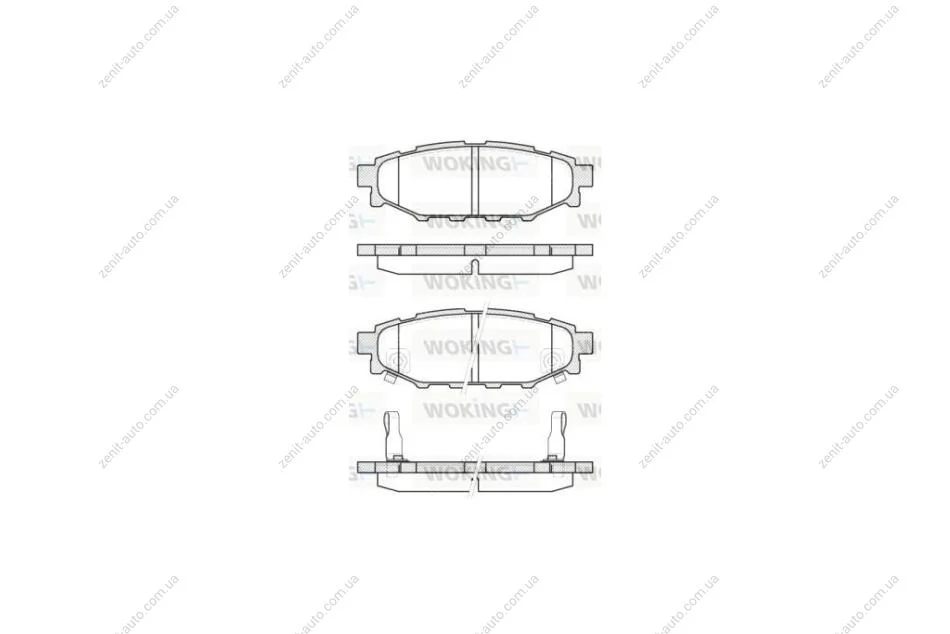 Колодки гальмівні диск. задн. (вир-во Remsa) Subaru Forester (sh) 2.0 08-,Subaru Forester (sh) 2.5 08- WOKING P10363.12 (фото 1)