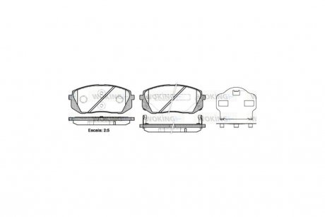 Колодки тормозные дисковые передние Hyundai Ix35 1.6 09-,Hyundai Ix35 1.7 09- WOKING P12023.02 (фото 1)