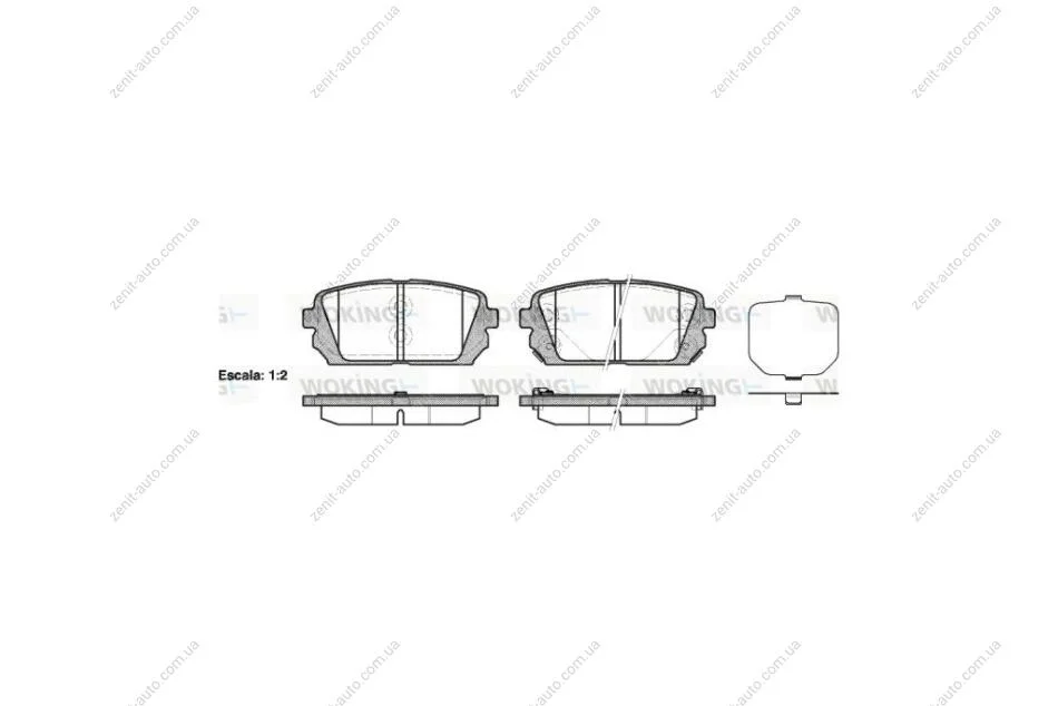 Колодки тормозные диск. задн. (пр-во Remsa) Hyundai ix35, Kia Carens III WOKING P12033.02 (фото 1)