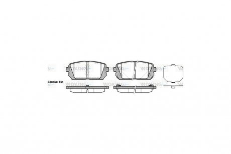 Колодки гальмівні диск. задн. (вир-во Remsa) Hyundai ix35, Kia Carens III WOKING P12033.02 (фото 1)