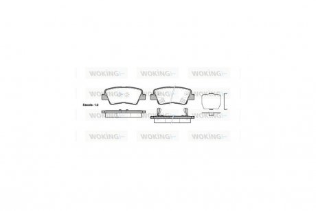 Колодки тормозные дисковые задние Hyundai Grandeur 2.4 11-,Hyundai Grandeur 3.0 11- WOKING P12623.02 (фото 1)