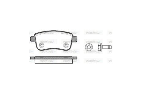 Колодки гальмівні диск. задн. (Remsa) Renault Fluence 1.5 10-,Renault Fluence 1.6 10- WOKING P12873.00