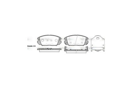 Колодки гальмівні диск. перед. (вир-во Remsa) Honda Civic viii 1.6 05-,Hyundai Grandeur 2.2 03- WOKING P13043.02