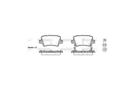 Колодки гальмівні диск. задн. (вир-во Remsa) Honda Civic ix 1.4 12-,Honda Civic ix 1.8 12- WOKING P13063.02