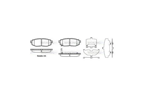 Колодки гальмівні диск. задн. (Remsa) Subaru Forester 13> / Legasy, Outback 09> / Tribeca 06> WOKING P13283.01