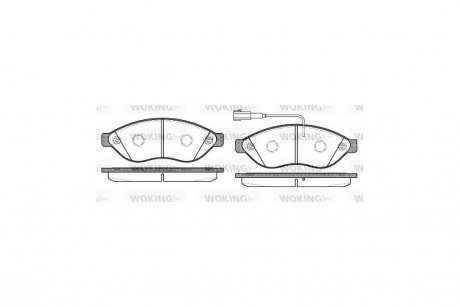 Колодки тормозные дисковые передние Citroen Jumper 2.2 06-,Citroen Jumper 3.0 06- WOKING P13373.12 (фото 1)