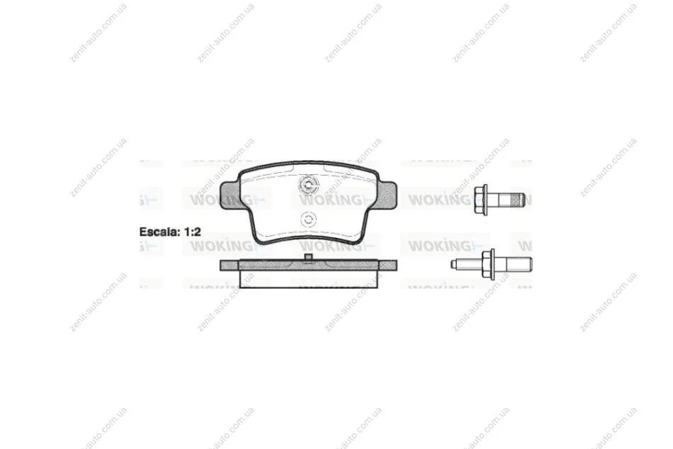 Колодки тормозные диск. задн. (пр-во Remsa) Citroen C4 grand picasso i 1.6 06-,Citroen C4 grand picasso i 1.8 06- WOKING P13413.00 (фото 1)