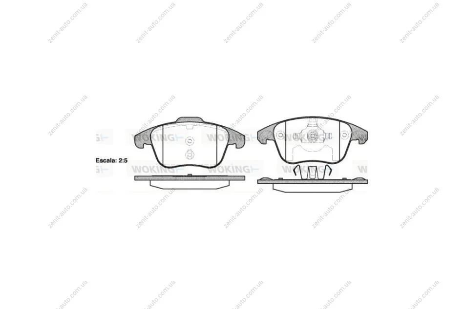 Колодки гальмівні диск. перед. (вир-во Remsa) PSA C4 Picasso, Grand Picasso 08>13 / DS4 DS5 12> WOKING P13493.00 (фото 1)
