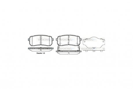 Колодки тормозные дисковые задние Hyundai H-1 cargo 2.5 08-,Hyundai H-1 travel 2.5 08- WOKING P13883.02 (фото 1)