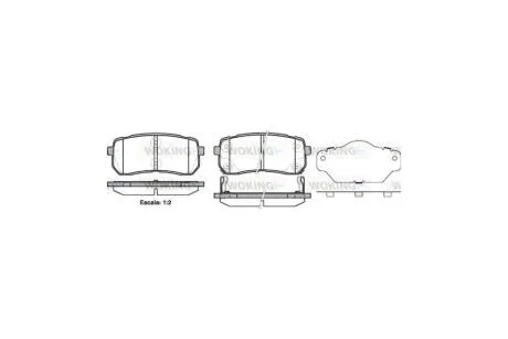 Колодки тормозные диск. задн. (Remsa) Hyundai H-1 cargo 2.5 08-,Hyundai H-1 travel 2.5 08- WOKING P13883.02