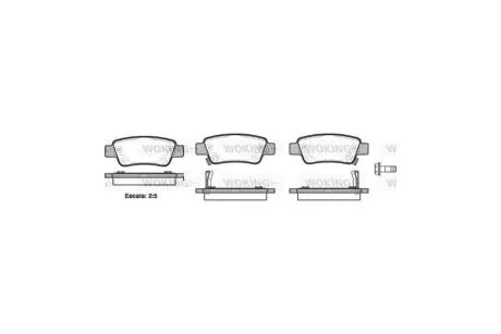 Колодки гальмівні диск. задн. (вир-во Remsa) Honda Cr-v iii 2.0 06-,Honda Cr-v iii 2.2 06- WOKING P13903.02