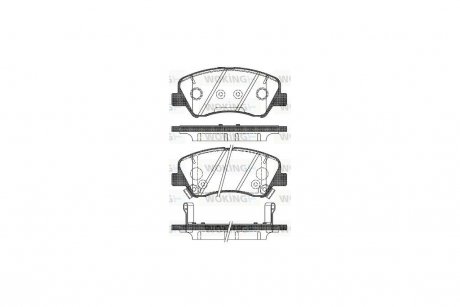 Колодки тормозные дисковые передние Hyundai I20 1.1 14-,Hyundai I20 1.2 14- WOKING P15883.02