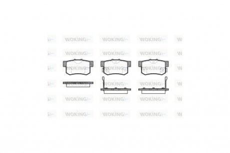 Колодки тормозные дисковые задние Great wall Hover h6 2.0 11-,Honda Accord viii 2.2 08- WOKING P2253.02 (фото 1)