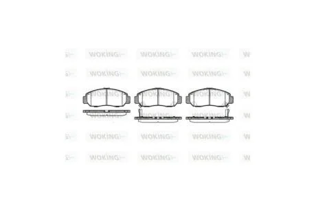 Колодки гальмівні диск. перед. (вир-во Remsa) Honda Civic 00> 05> 12> / Hyundai Matrix 01>, Santa fe 2,7i 01> / Nissan X-trail 2,5i 01> (P6473.12) WOKING 'P6473.12