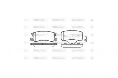 Колодки тормозные дисковые задние Citroen C4 aircross 1.6 10-,Citroen C4 aircross 1.8 10- WOKING P9033.02 (фото 1)