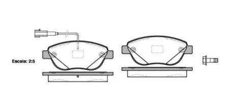 Колодки тормозные дисковые Fiat Doblo Combo 10> / перед WOKING P9593.12 (фото 1)