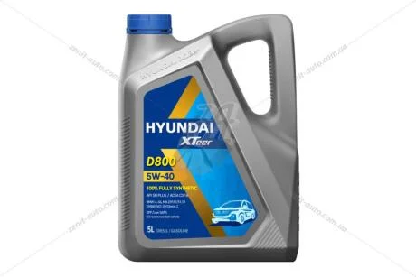 Масло ДВС 5W-40 Xteer HYUNDAI диз DPF, D800 SN Plus, ACEA C3-16, 5л, синт. XTeer 1051223